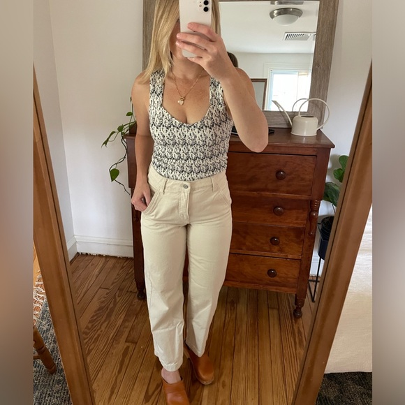 Nation LTD Bella Smocked Tank Top Medium Cottagecore Floral - Picture 8 of 8